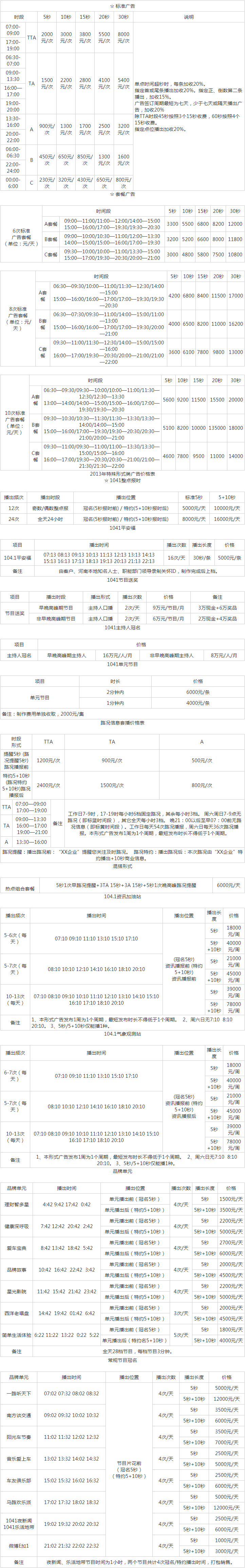 2014河南人民广播电台交通广播 FM104.1 AM900广告报价表.png
