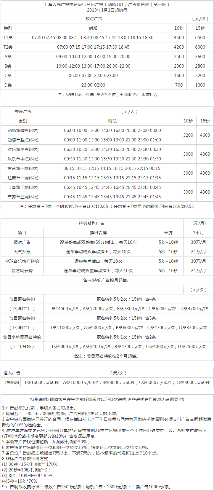 2013上海东方广播电台东广音乐流行频率动感101广告报价表.png