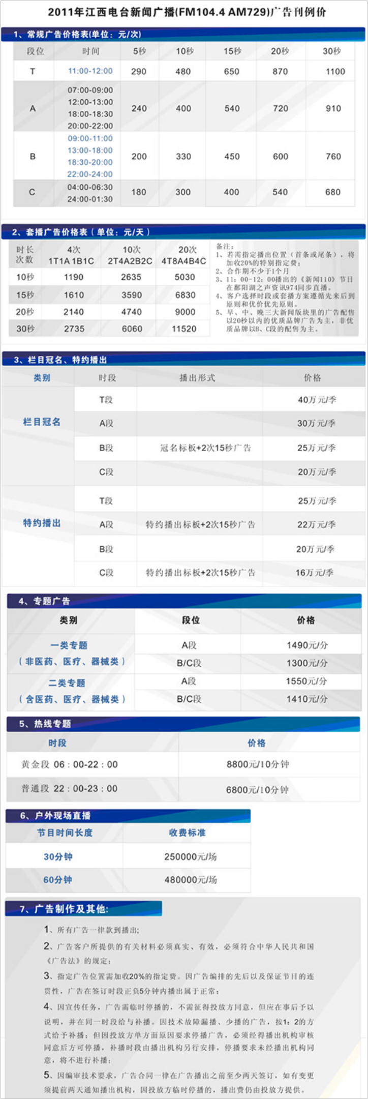2011江西人民广播电台新闻综合频率 AM729,FM104.4广告报价表.png