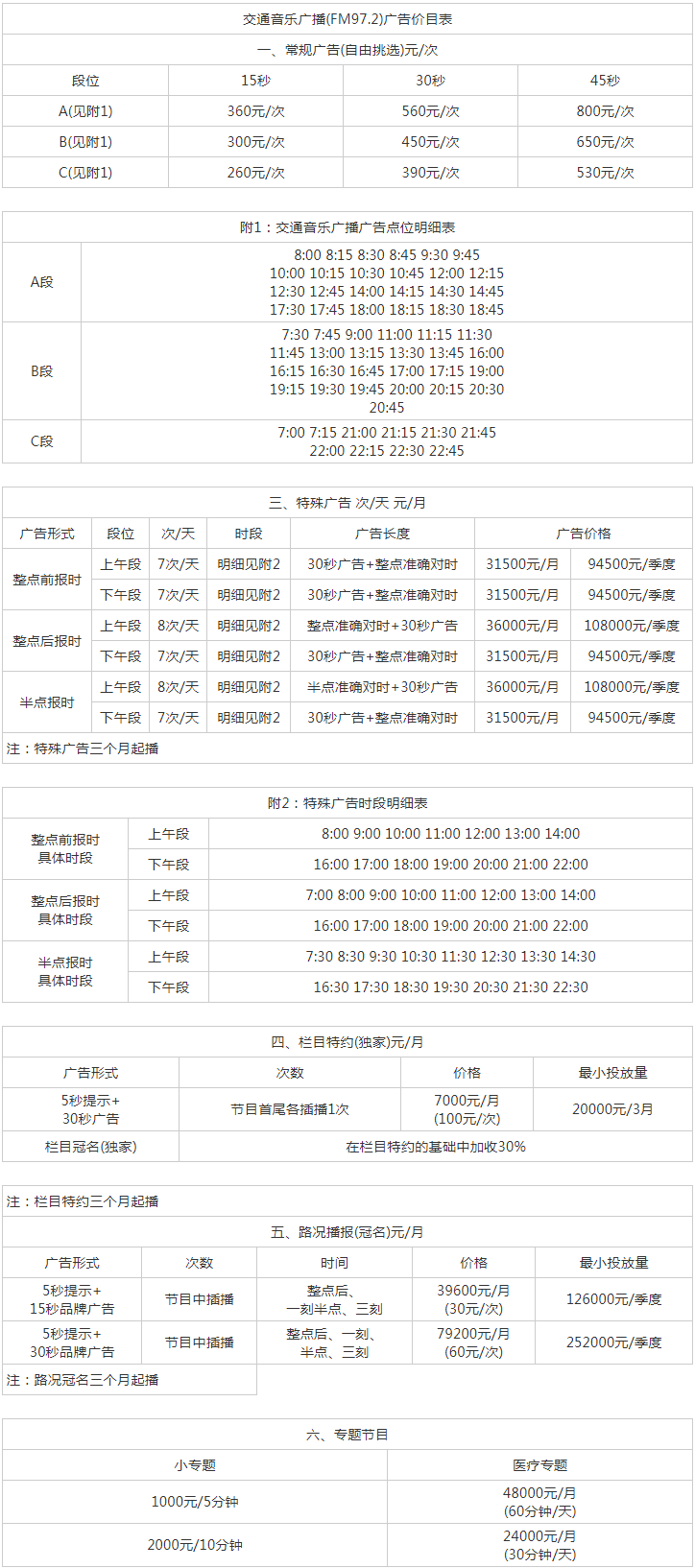 2014青海人民广播电台交通音乐广播FM97.2广告报价表.png