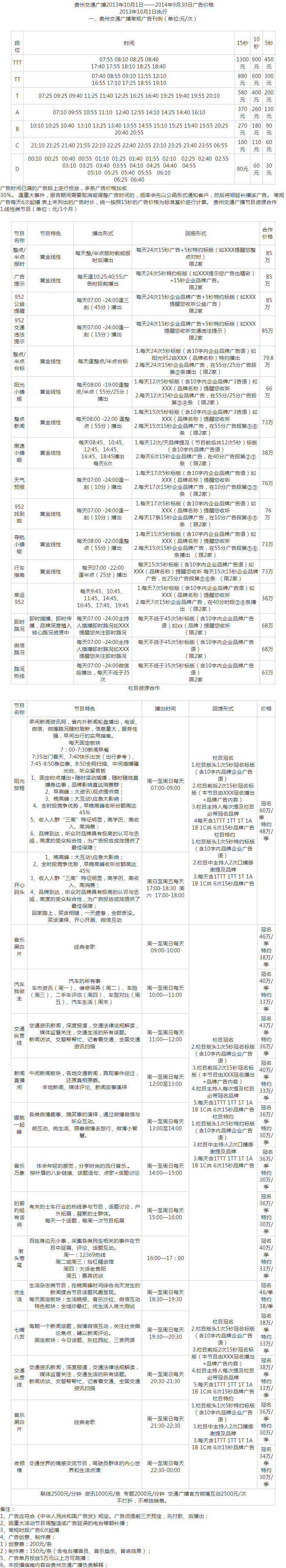 2014贵州人民广播电台交通广播 FM95.2广告报价表.png