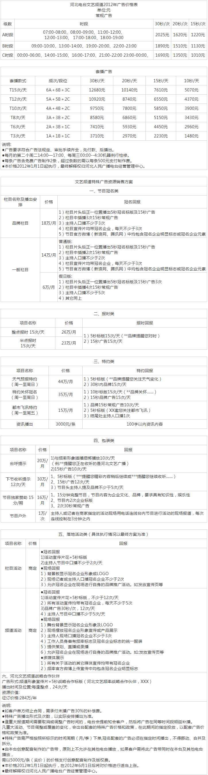2012河北人民广播电台私家车文艺广播 FM90.7广告报价表.png