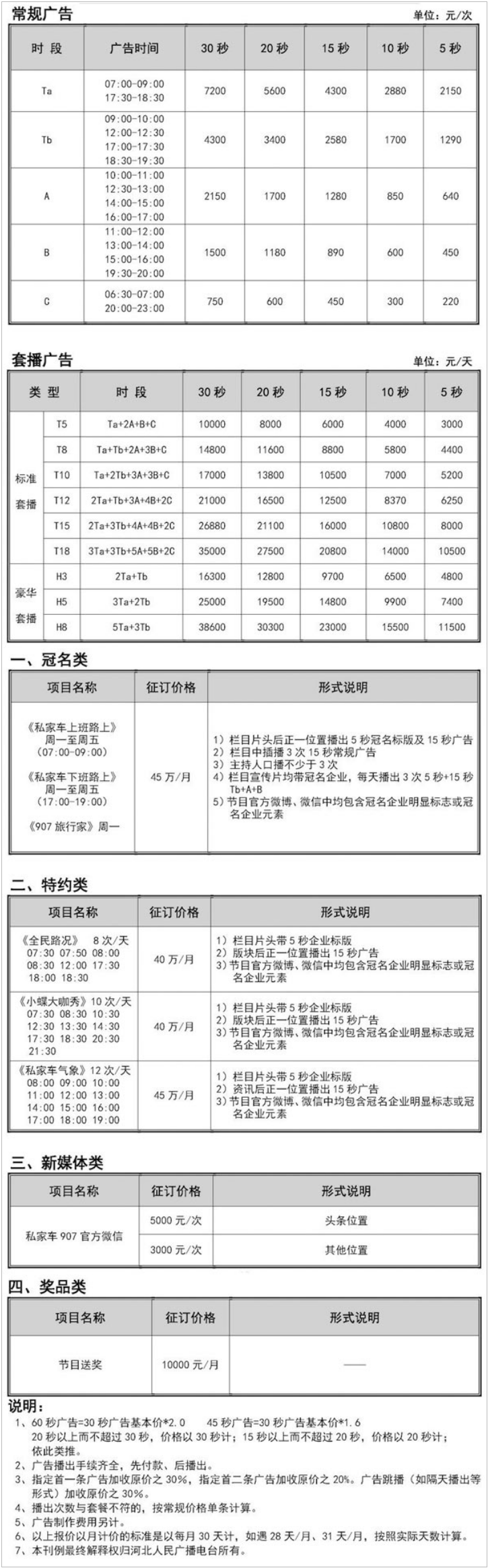 2017河北人民广播电台私家车文艺广播 FM90.7广告报价表.png
