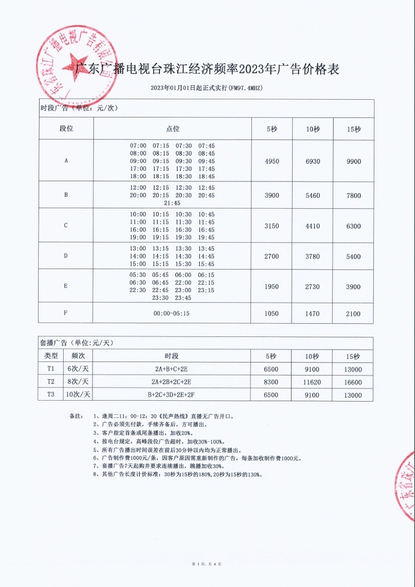 2023年广东珠江经济广播价格表1.jpg